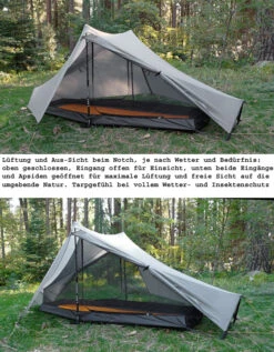 Tarptent Notch -Sackundpack Laden Notch Luftung