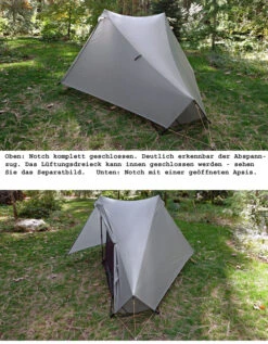 Tarptent Notch -Sackundpack Laden Notch seitlich